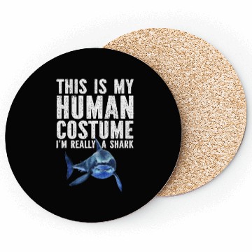 Discover Shark Lover, My Human Costume, Great White Shark Coasters