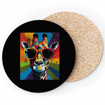 Discover Giraffe Sunglasses African Animal Lover Coasters