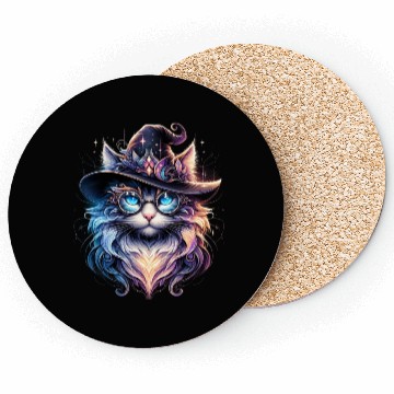 Discover Cat Fantasy "Enchanted Wizard Cat" Coasters