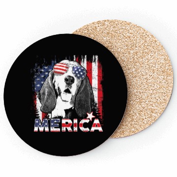 Discover Basset Hound 4th Of July US Flag Merica Dog Lover Coasters