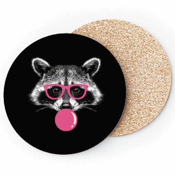 Discover Raccoon Blows Bubblegum - Cute Bubblegum Raccoon Coasters