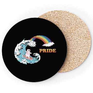 Discover Cat Surfing with Trans LGBT Colors in the Coasters