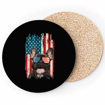 Discover French Bulldog US Flag Retro 4th of July Dog Lover Coasters