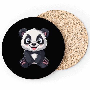 Discover Adorable Panda Cub Portrait Coasters