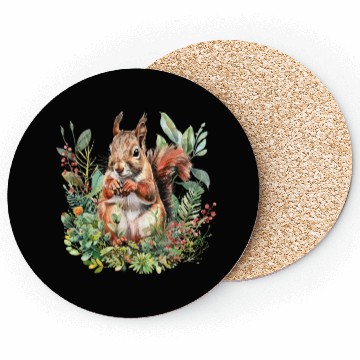 Discover Squirrel Clipart - Woodland Creatures Art, Cute Coasters