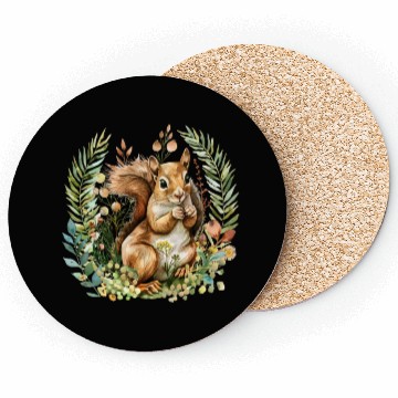 Discover Squirrel Clipart - Woodland Creatures Art, Cute Coasters