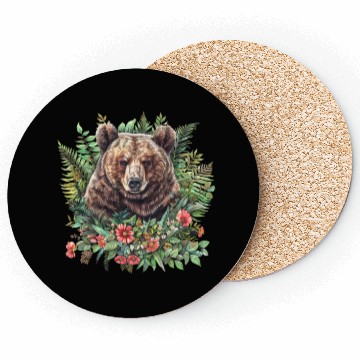 Discover Bear Clipart - Cute Bear Illustrations, Woodland Coasters