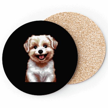 Discover Pixel Puppy Art Coasters
