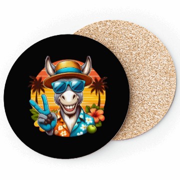 Discover Donkey Lovers Summer Beach for animal Lovers Coasters