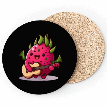 Discover Dragon fruit plays guitar Coasters