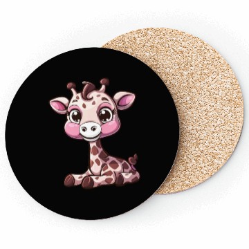 Discover Adorable Baby Giraffe Character For You Coasters