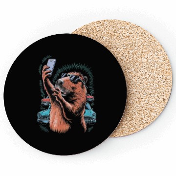 Discover Capybara Selfie Classic Funny Weird Coasters