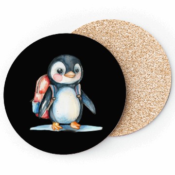 Discover Watercolor Cute School Animals, Back to School Coasters