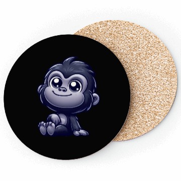 Discover Cute monkey chimpanzee gorilla peaceful happy Coasters