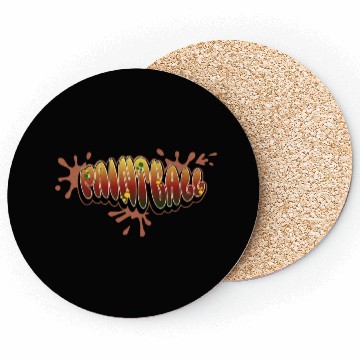 Discover Paintball Graffiti Bubble Style red and yellow Coasters