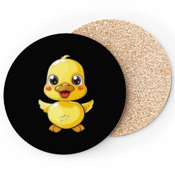 Discover Adorable Yellow Duckling Spread Your Wings Coasters
