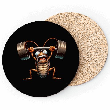 Discover Cockroach weightlifter barbell training workout Coasters