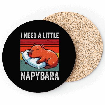 Discover Napybara Cute Capybara Sleeping Nap Lover Coasters
