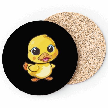 Discover Adorable Yellow Duckling Happy Dance Coasters