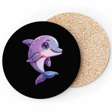 Discover Adorable Purple Dolphin Fantasy Creation Coasters