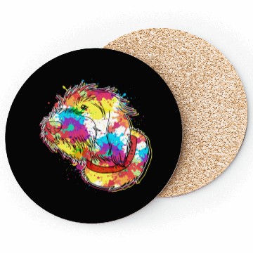 Discover Splash Color Wirehaired Pointing Griffon Dog Face Coasters