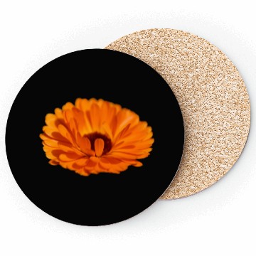 Discover orange flower marigold Coasters