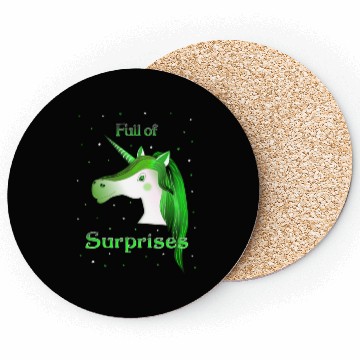 Discover unicorn surprises green unicorn Coasters