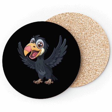 Discover Joyful California Condor Cartoon Character Coasters
