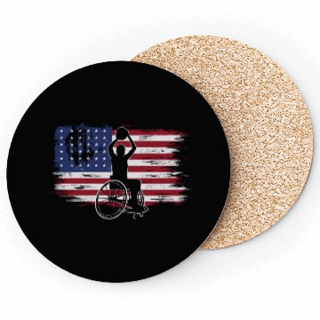 Discover US Flag Wheelchair Basketball Coasters