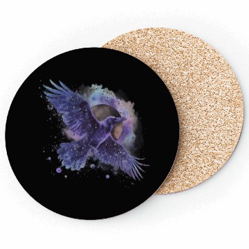 Discover Celestial Raven Clipart Clipart, Crow Bird Witch Coasters