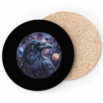 Discover Celestial Raven Clipart Clipart, Crow Bird Witch Coasters