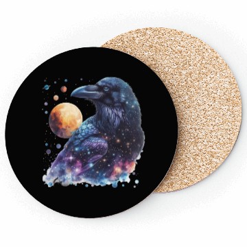 Discover Celestial Raven Clipart Clipart, Crow Bird Witch Coasters