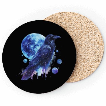 Discover Celestial Raven Clipart Clipart, Crow Bird Witch Coasters