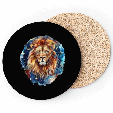 Discover Celestial Lion Images, Mystical Lion, Night sky Coasters