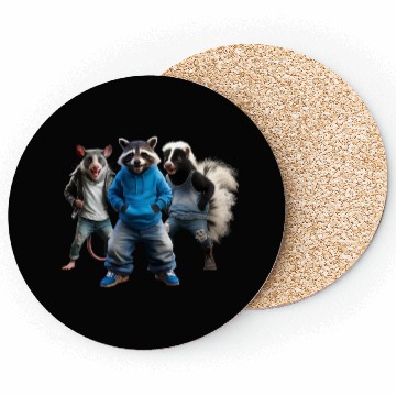 Discover STREET CATS, RACCOON POSSUM SKUNK Coasters