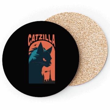Discover Catzilla king of Cat monster Coasters