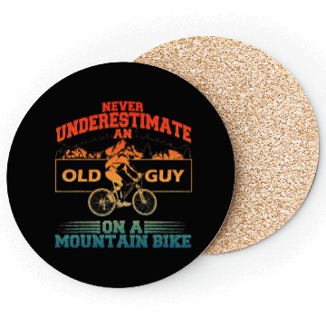 Discover Cool Mountain Bike Art Grandpa Mountain Biking Coasters