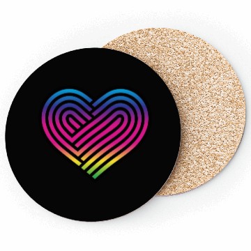 Discover Rainbow Heart Homosexuality LGBT Love Coasters