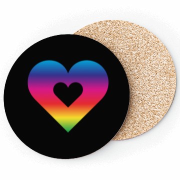 Discover Rainbow Heart Homosexuality LGBT Love Coasters