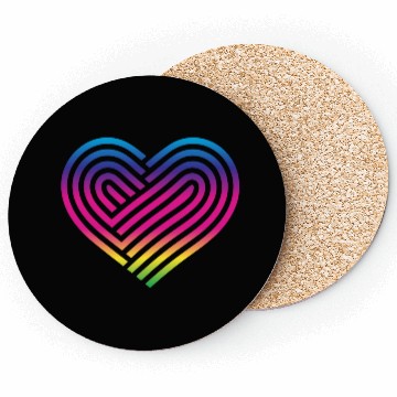 Discover Rainbow Heart Homosexuality LGBT Love Coasters