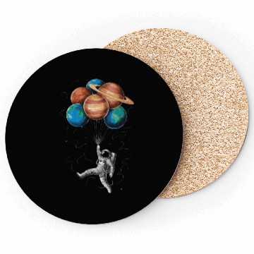Discover Astronaut Floating with Planets Balloons in Space Coasters