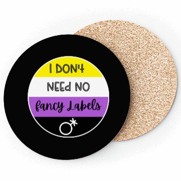 Discover I don't need no fancy Labels - Non Binary Pride Coasters