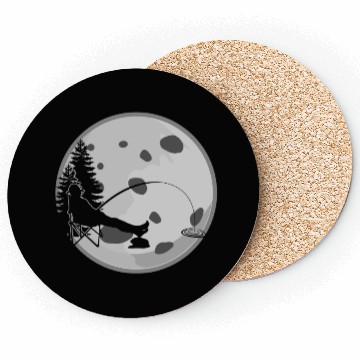 Discover Fishing Rod Fisherman Anlger Fish Coasters
