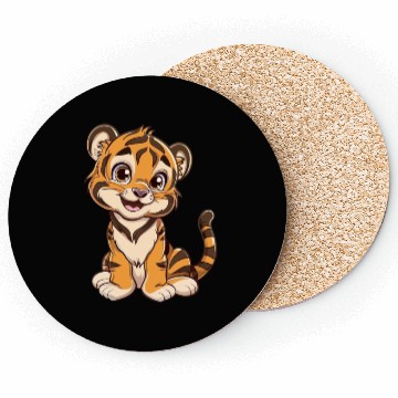 Discover Adorable Smiling Tiger Cub Coasters