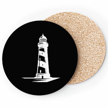 Discover Old Lonely Striped Coastal Lighthouse Coasters