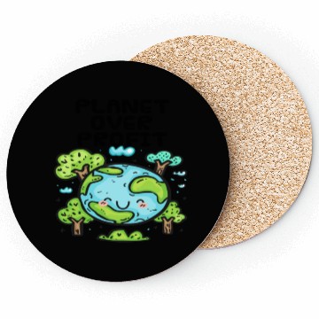 Discover Planet Over Profit Earth Day Coasters