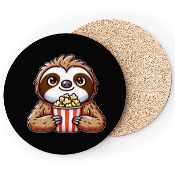 Discover Funny sloth popcorn cinema movie Coasters
