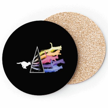Discover Funny Science Nerd, Geek Cat Physics Rainbow Coasters