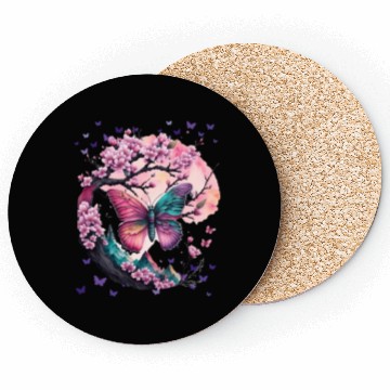 Discover Cherry Blossoms, Butterflies & Mountains - Zen Coasters