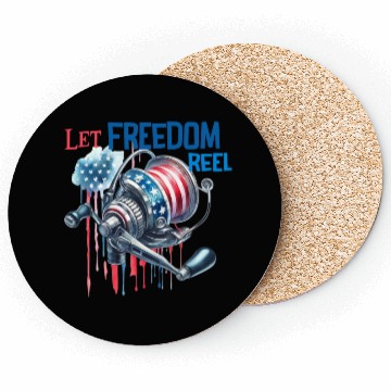 Discover Let Freedom Reel Fishing USA Coasters